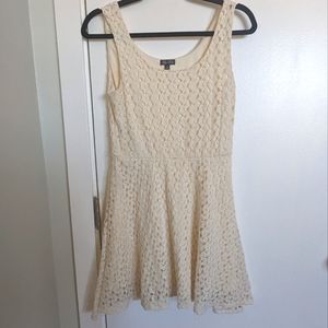 Winter White Lace Mini Dress